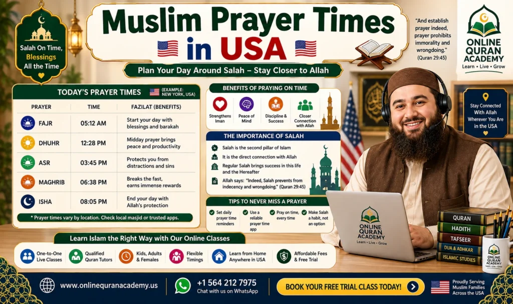 Muslim Prayer Times in USA